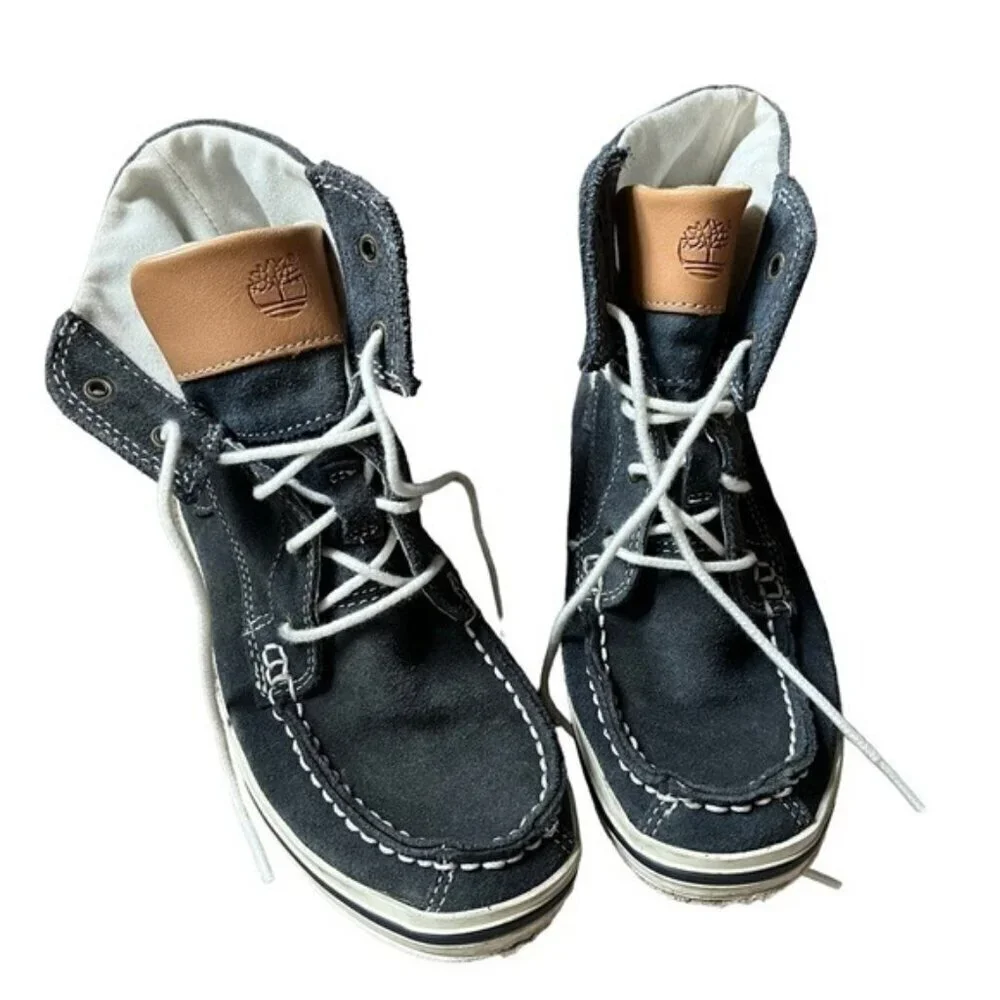 Timberland Boys Earthkeepers Navy Suede Boots Shoes size 1 School Fall
